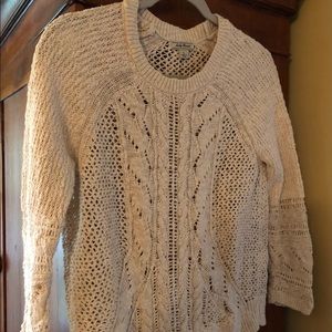 Cream Lucky Brand 3/4 Sleeve Sweater